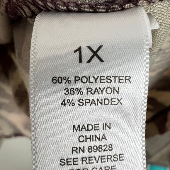 LOGO by Lori Goldstein Women's Size 1X Knit Jacquard Scoop Neck Short Sleeve Top - Picture 5 of 6